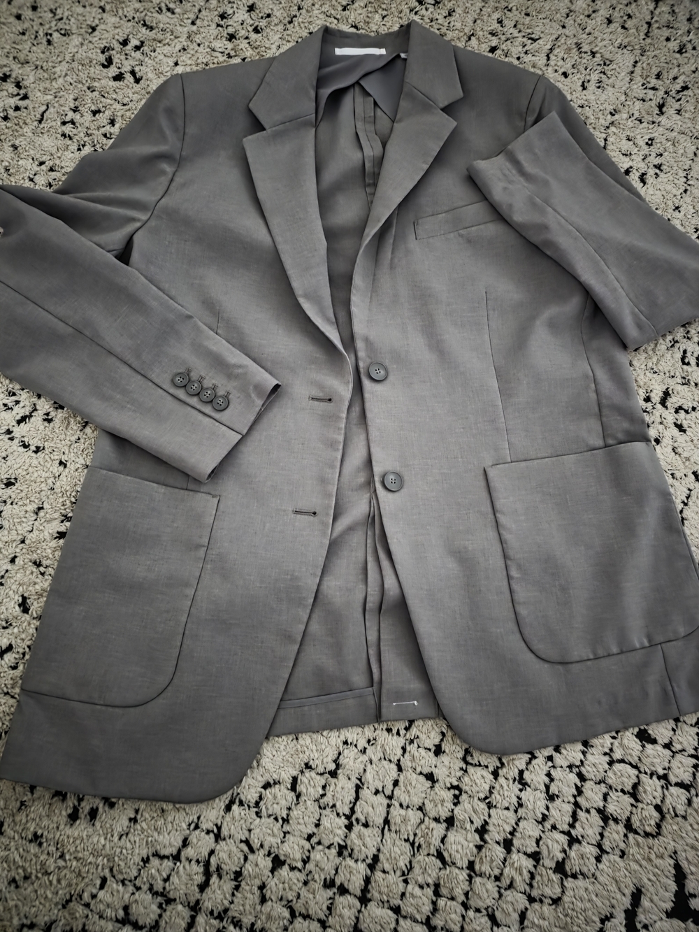 Men's Modern Gray Two-Button Blazer